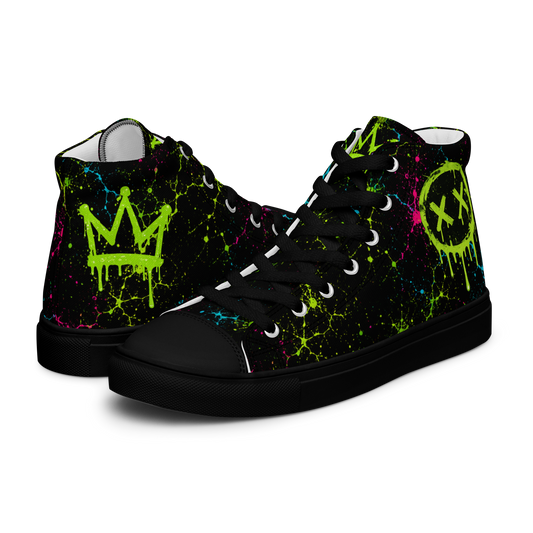 Toxic District Splatter high top canvas sneakers by Mean Mug World