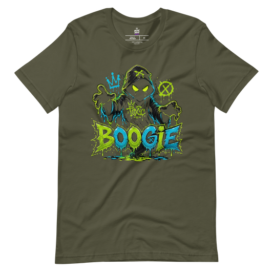 BOOGIE Shadow Hood graphic t-shirt from Toxic District by Mean Mug World
