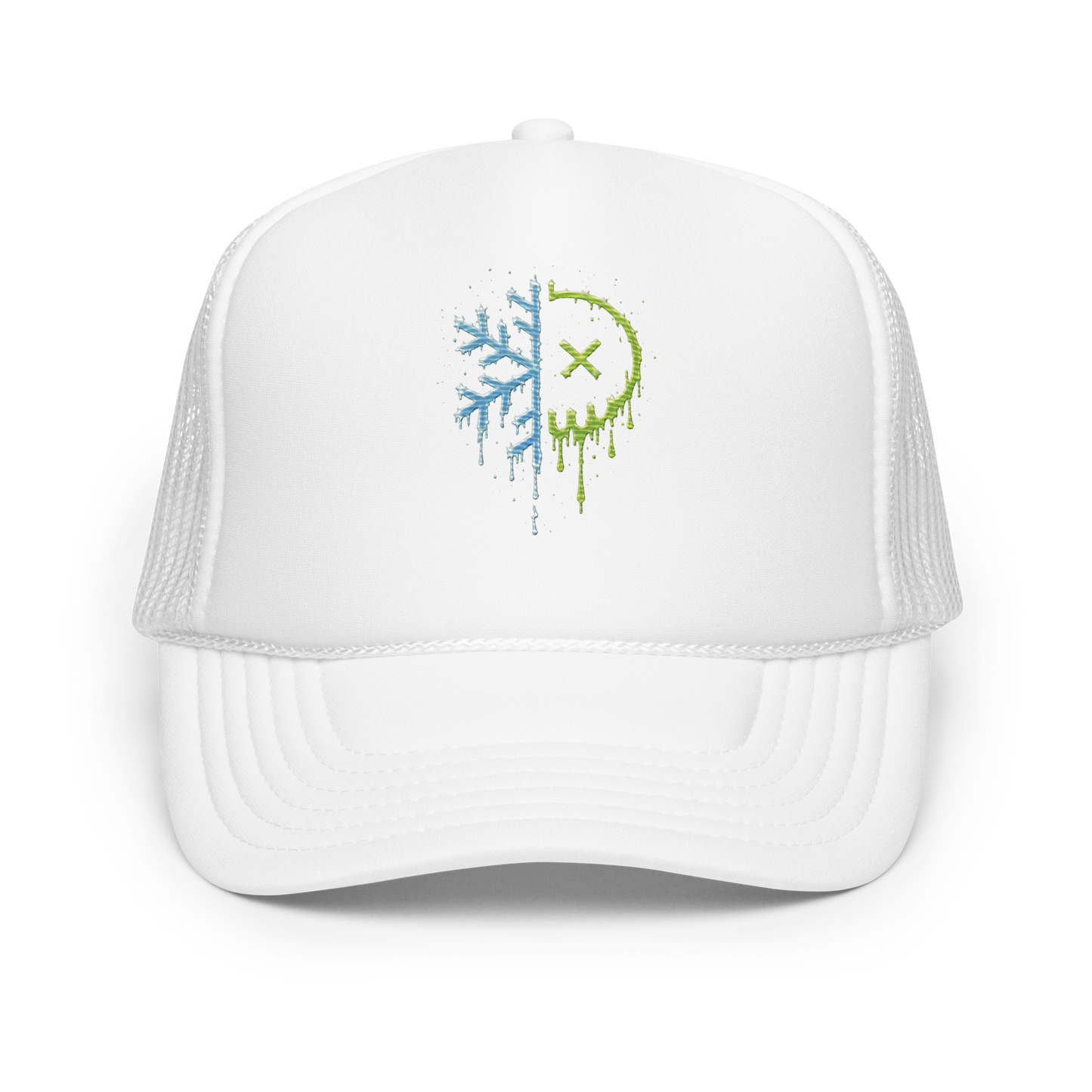 Mean Mug Dual Limited snapback featuring a half Toxic District and half Frozen Fiends embroidered logo