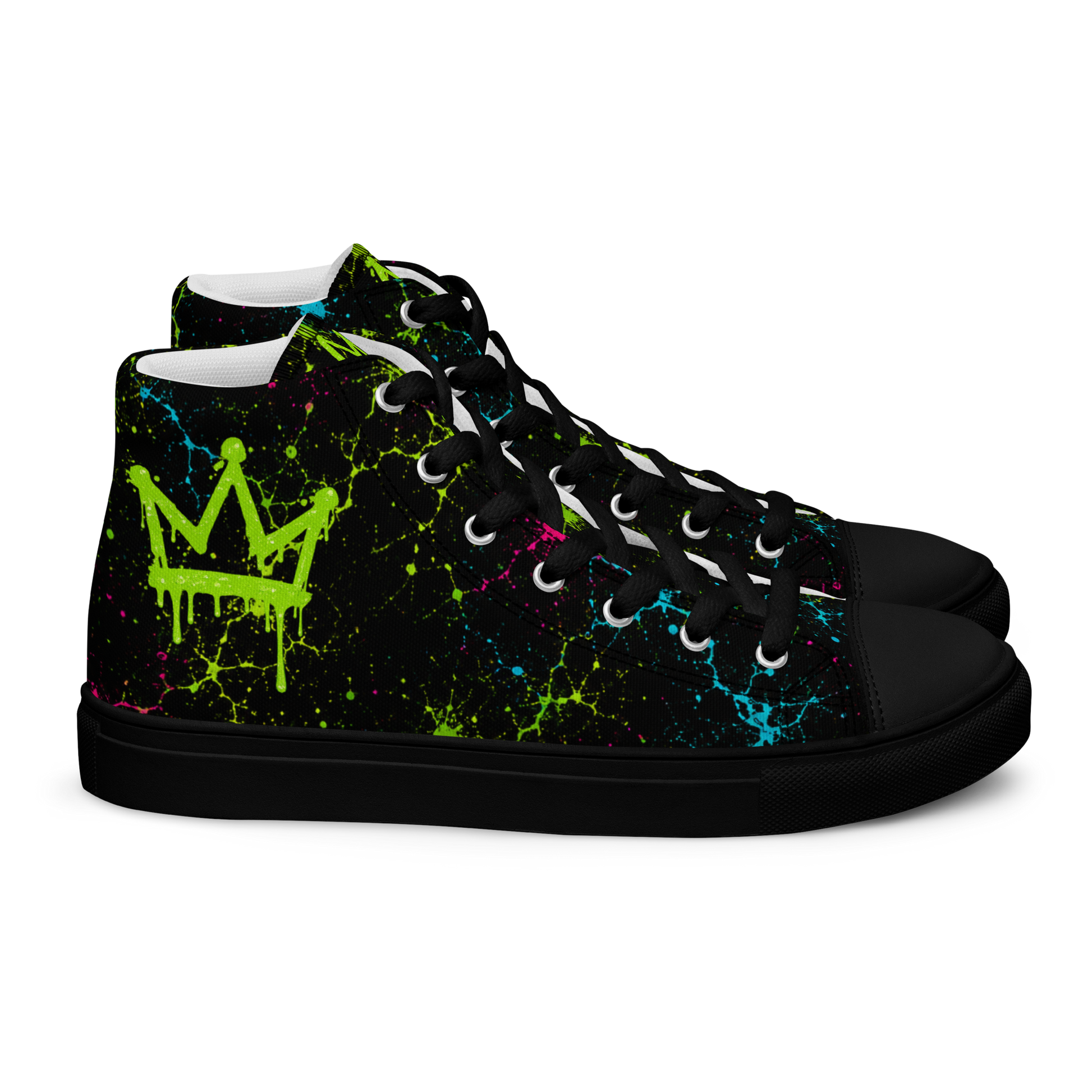Toxic District Splatter high top canvas sneakers by Mean Mug World
