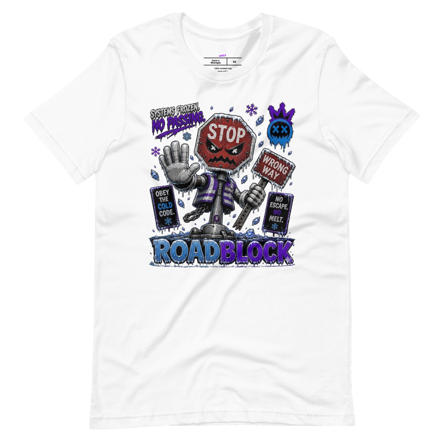 ROADBLOCK Frozen Stop Sign Graphic T-Shirt