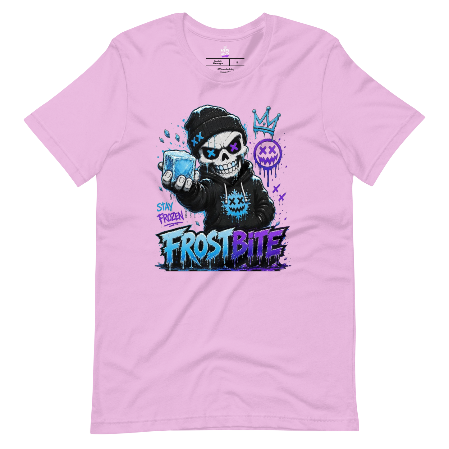 FROSTBITE Ice Skull graphic t-shirt from Frozen Fiends by Mean Mug World