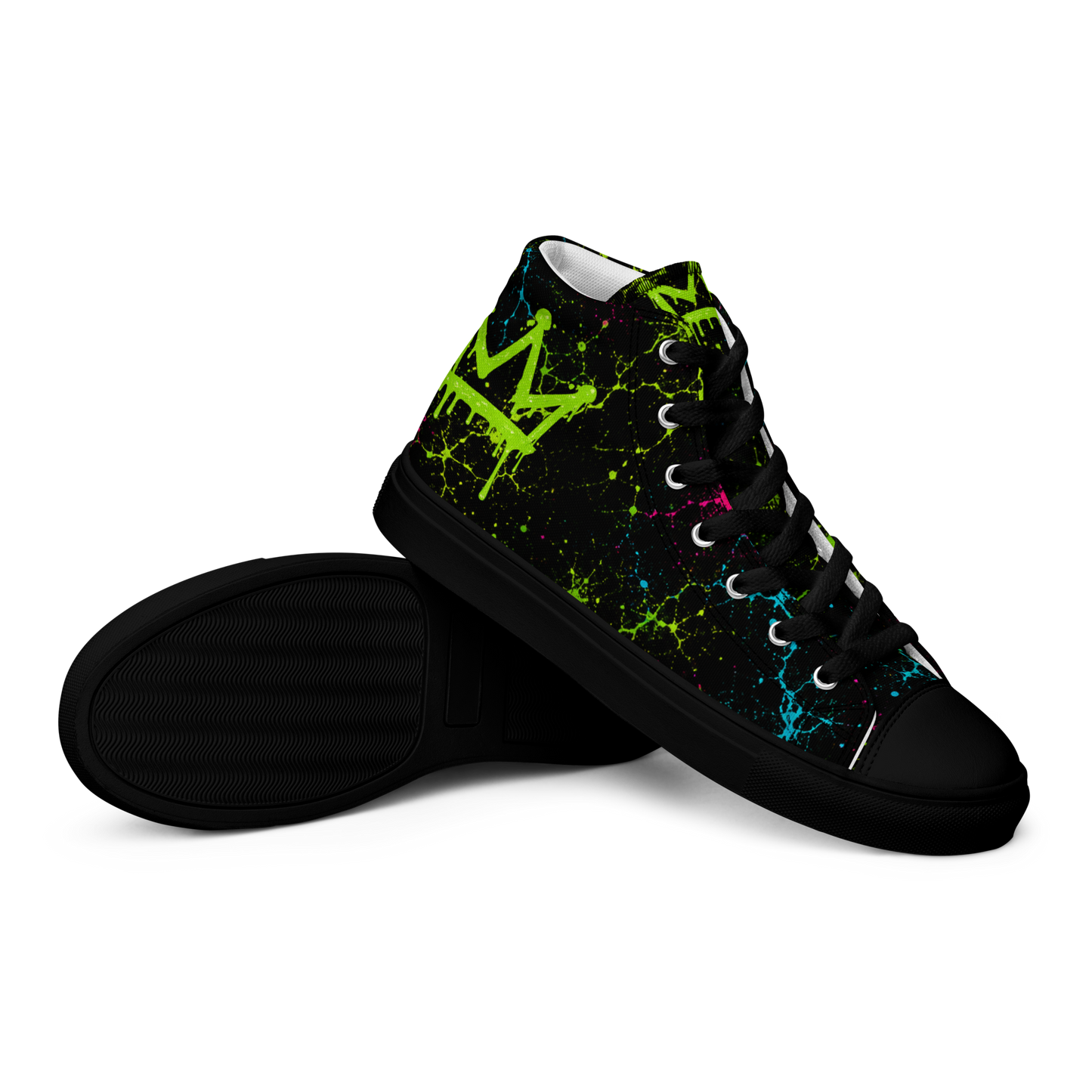 Toxic District Splatter high top canvas sneakers by Mean Mug World