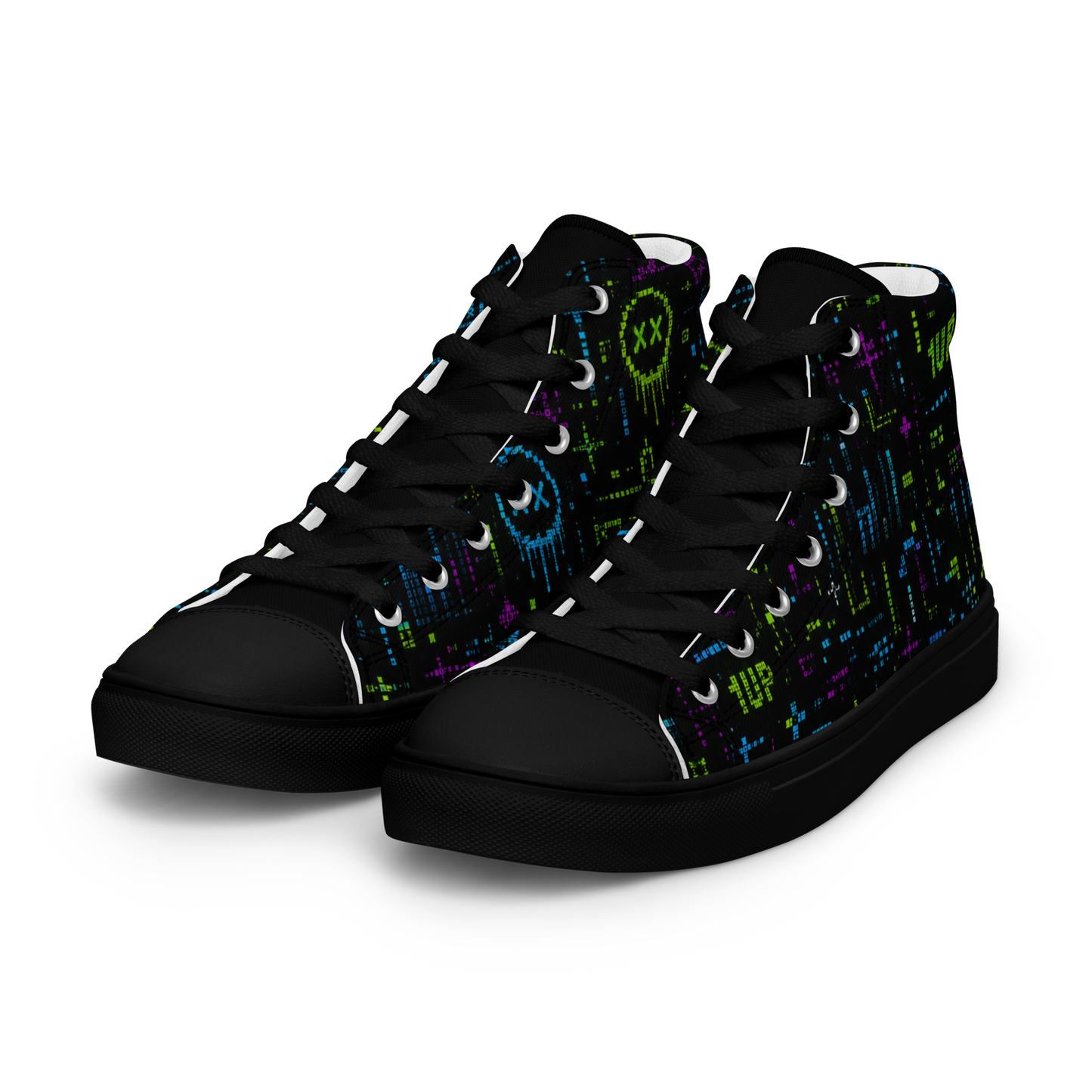 GAMEOVER Pixel Crash High Top Canvas Sneakers