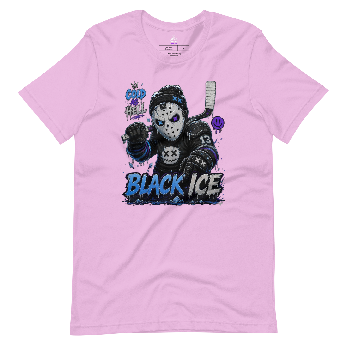 BLACK ICE Hockey Enforcer graphic t-shirt from Frozen Fiends by Mean Mug World