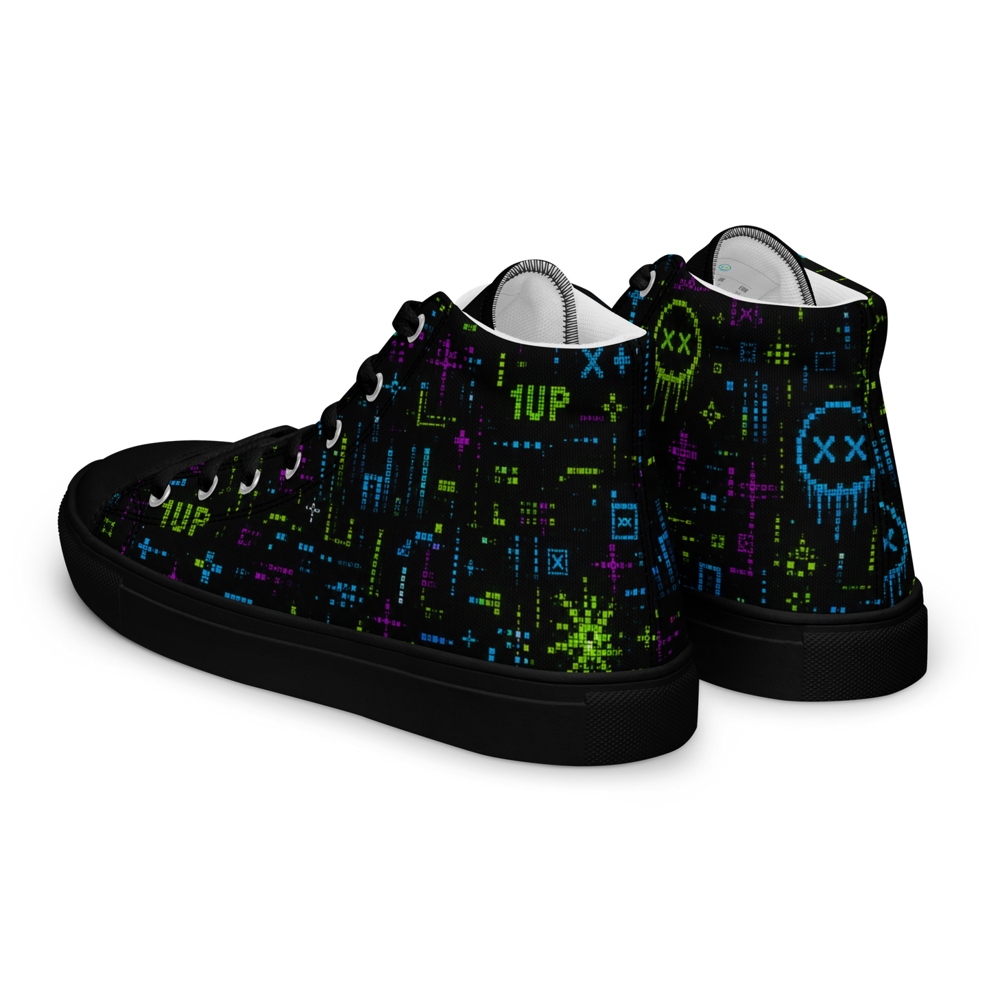 GAMEOVER Pixel Crash High Top Canvas Sneakers
