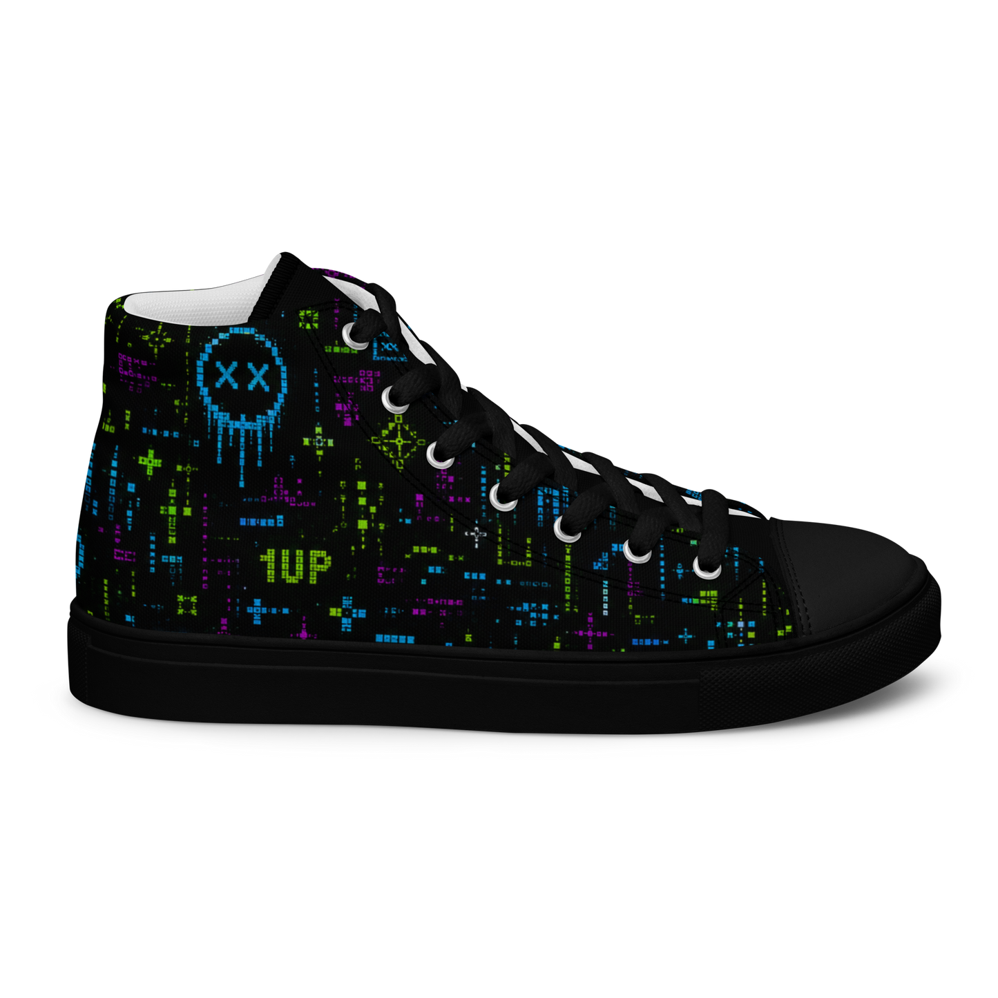 GAMEOVER Pixel Crash High Top Canvas Sneakers