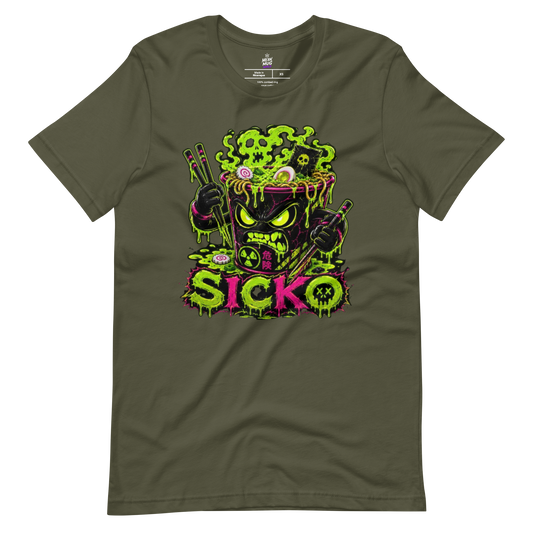 SICKO Radioactive Noodle Cup graphic t-shirt from Toxic District by Mean Mug World