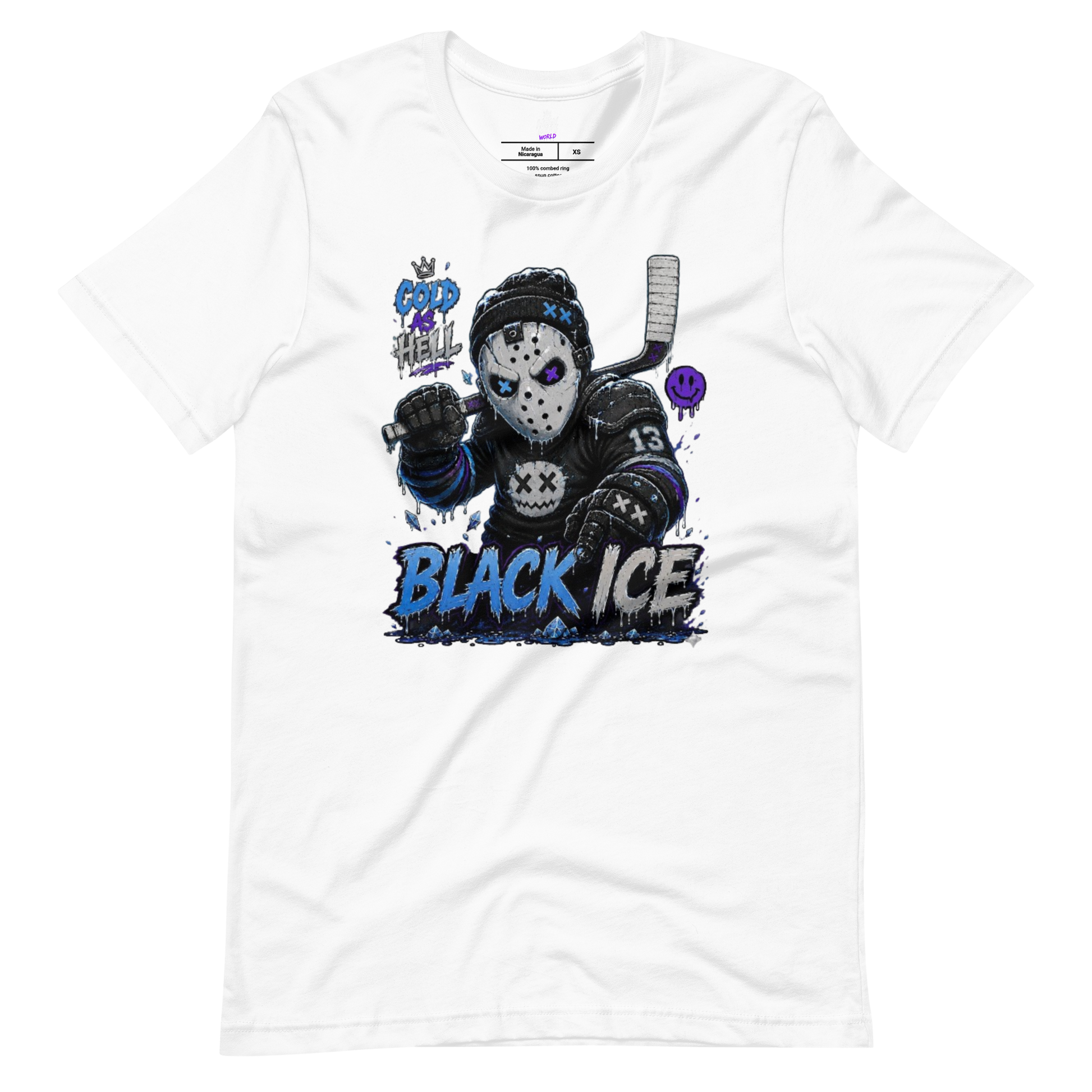 BLACK ICE Hockey Enforcer graphic t-shirt from Frozen Fiends by Mean Mug World