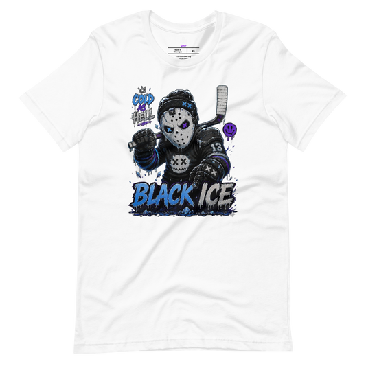 BLACK ICE Hockey Enforcer graphic t-shirt from Frozen Fiends by Mean Mug World