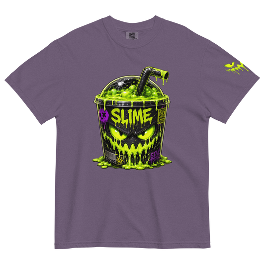 Mean Mug World SLIME Toxic Slush Deluxe Tee featuring original Toxic District character artwork