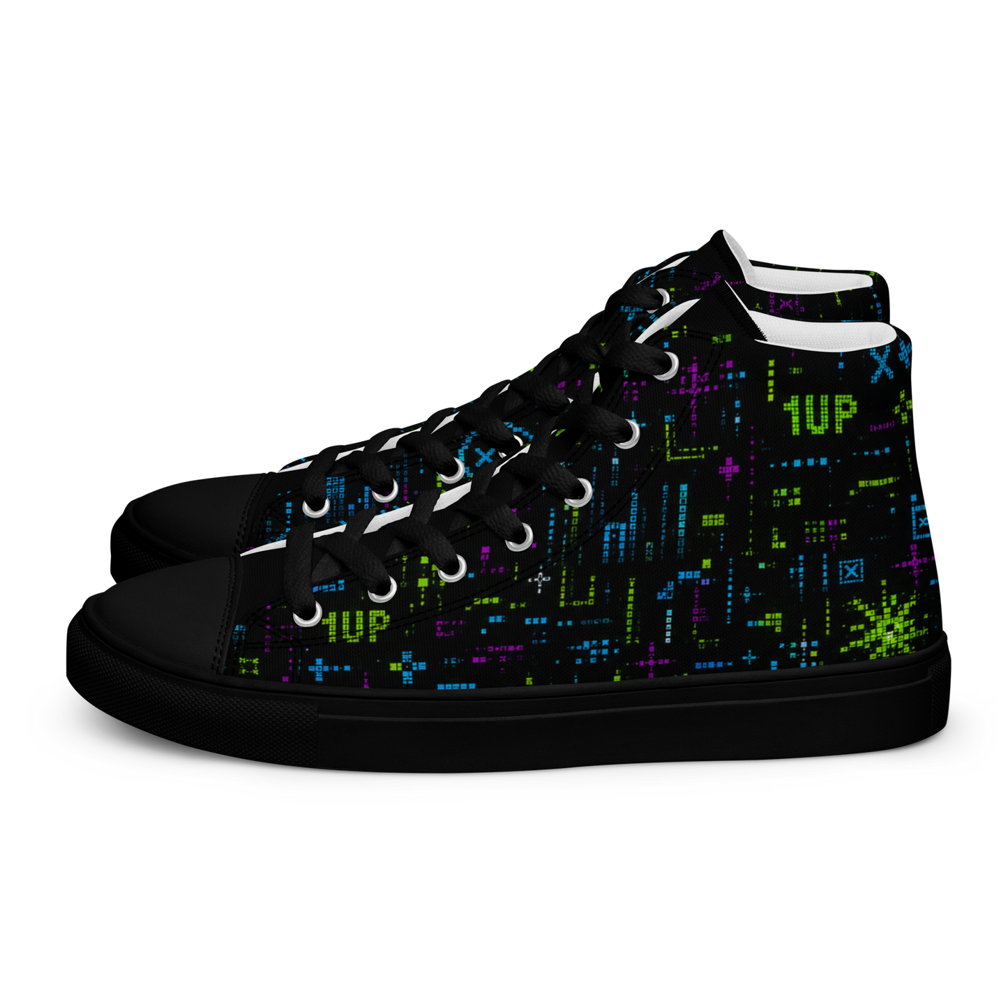 GAMEOVER Pixel Crash High Top Canvas Sneakers