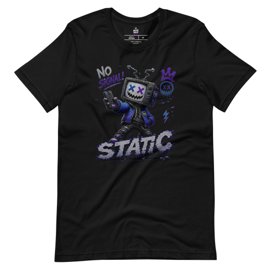 STATIC TV Head graphic t-shirt from Frozen Fiends by Mean Mug World