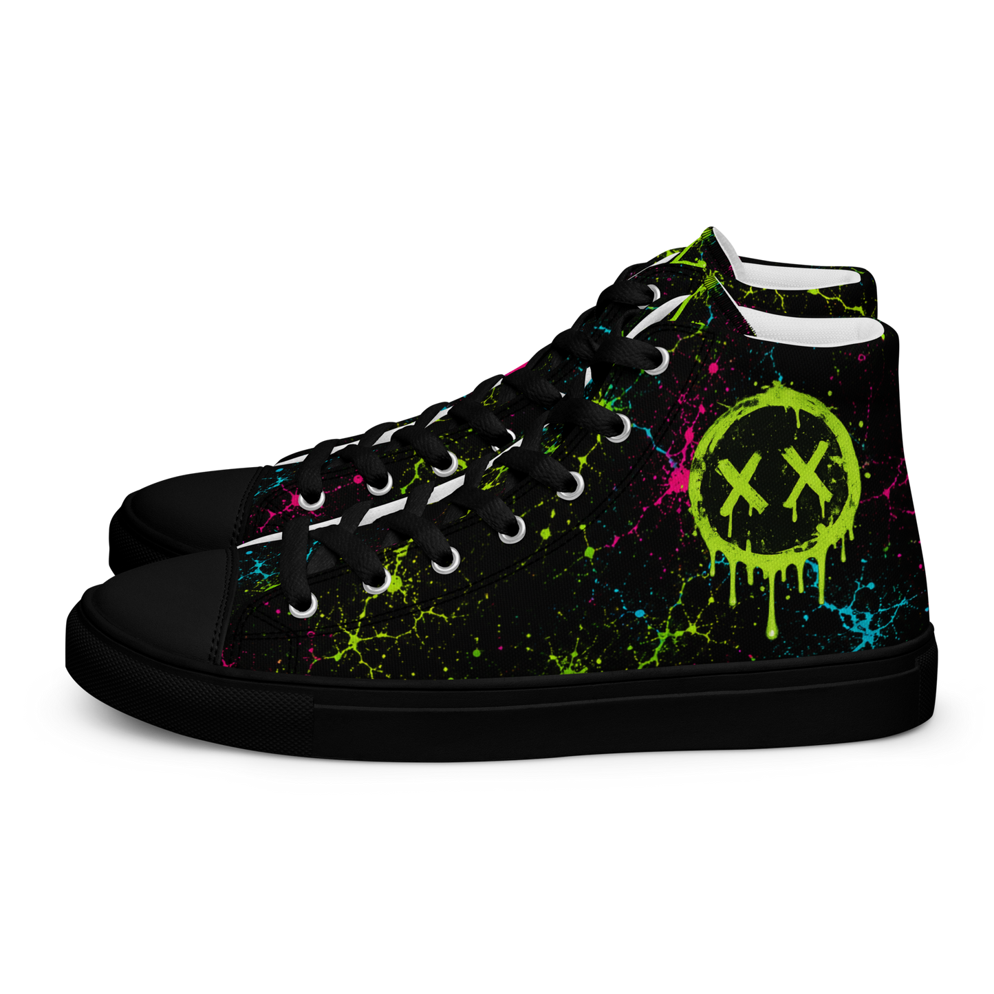 Toxic District Splatter high top canvas sneakers by Mean Mug World