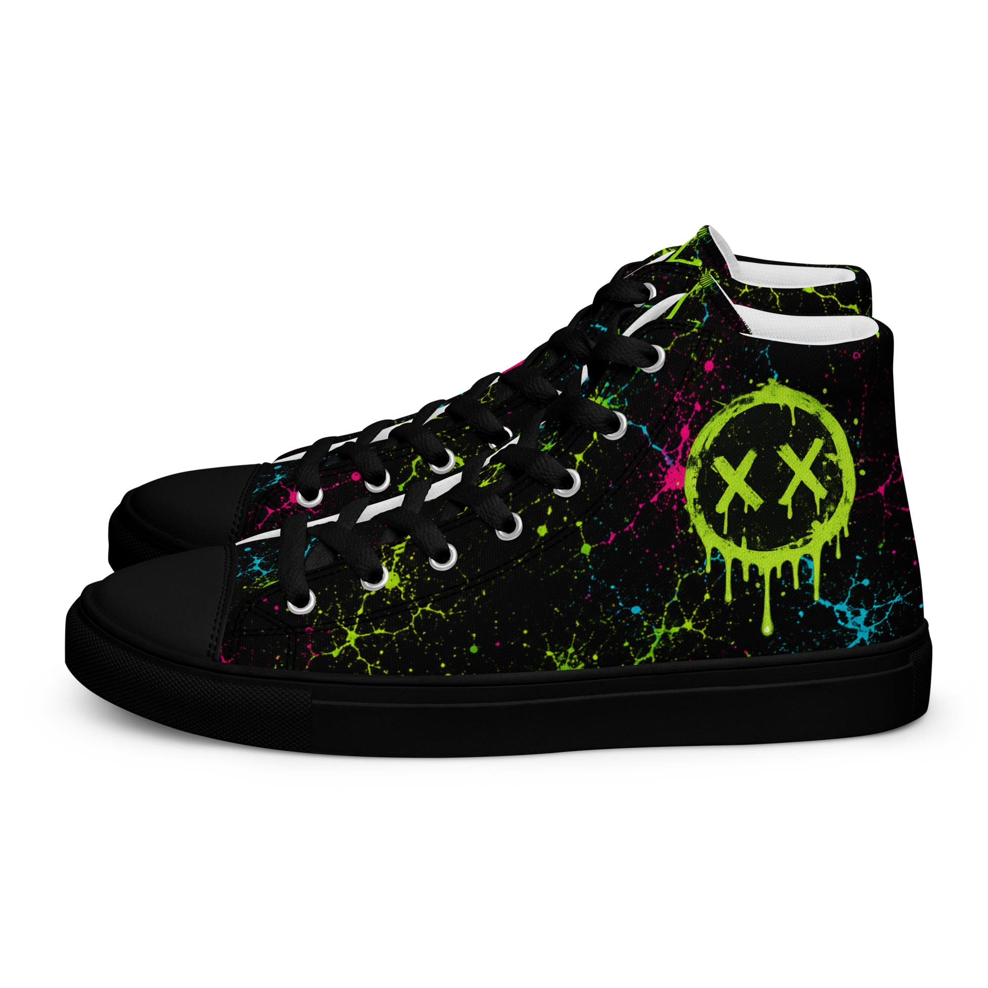 Toxic District Splatter high top canvas sneakers by Mean Mug World