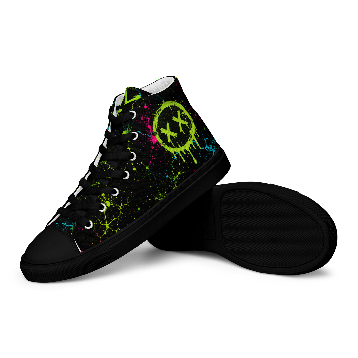 Toxic District Splatter high top canvas sneakers by Mean Mug World