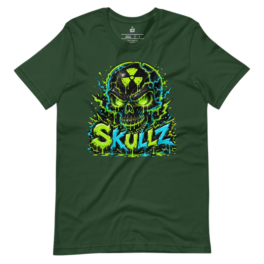 SKULLZ Radioactive Skull graphic t-shirt from Toxic District by Mean Mug World