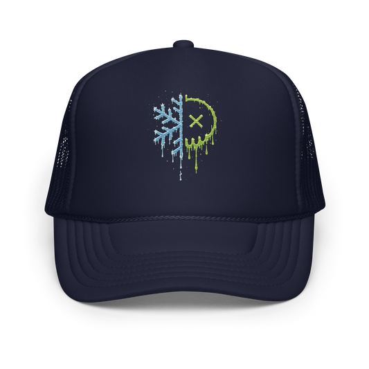 Mean Mug Dual Limited snapback featuring a half Toxic District and half Frozen Fiends embroidered logo