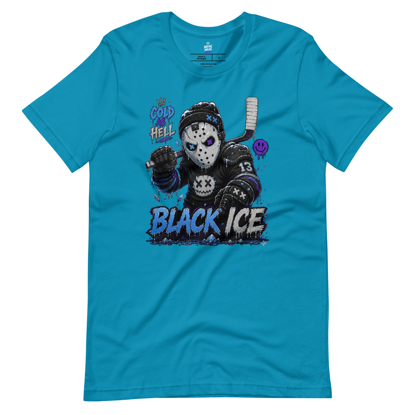 BLACK ICE Hockey Enforcer graphic t-shirt from Frozen Fiends by Mean Mug World
