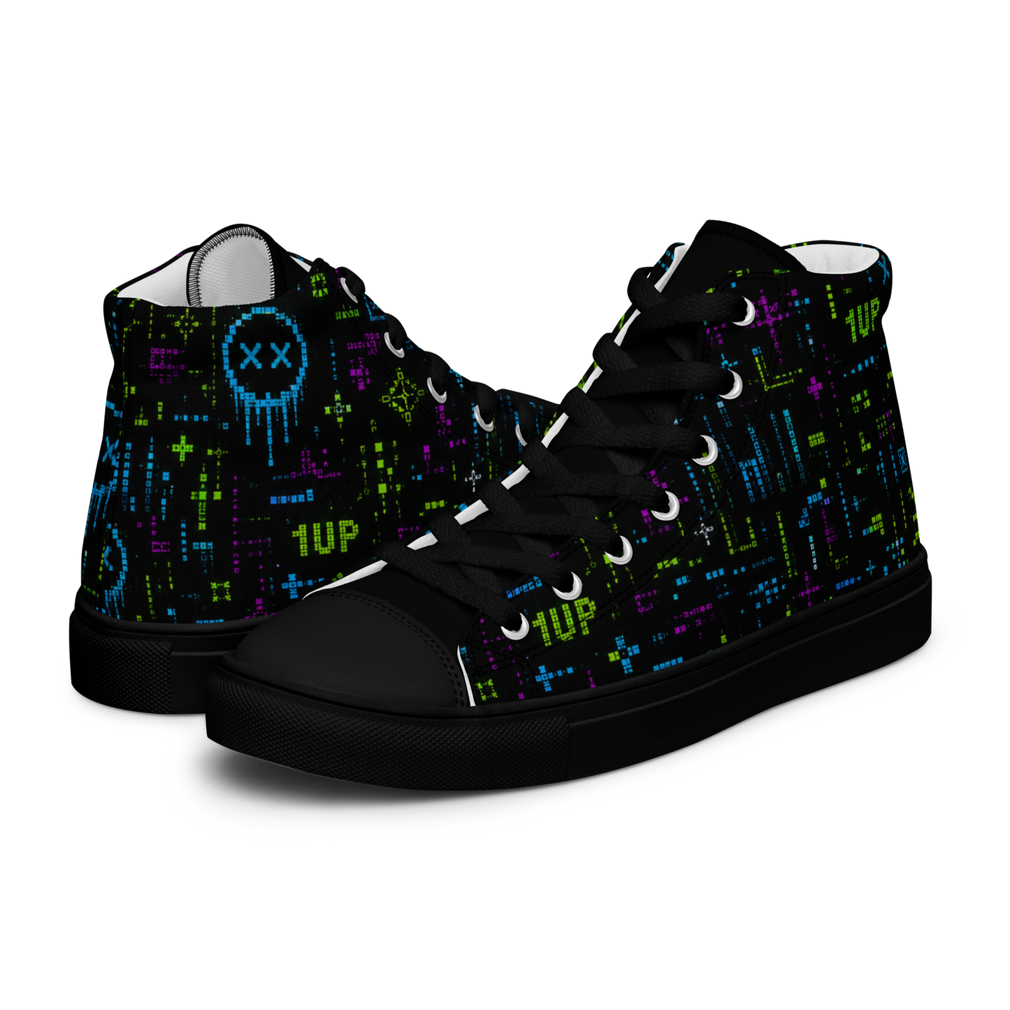 GAMEOVER Pixel Crash High Top Canvas Sneakers