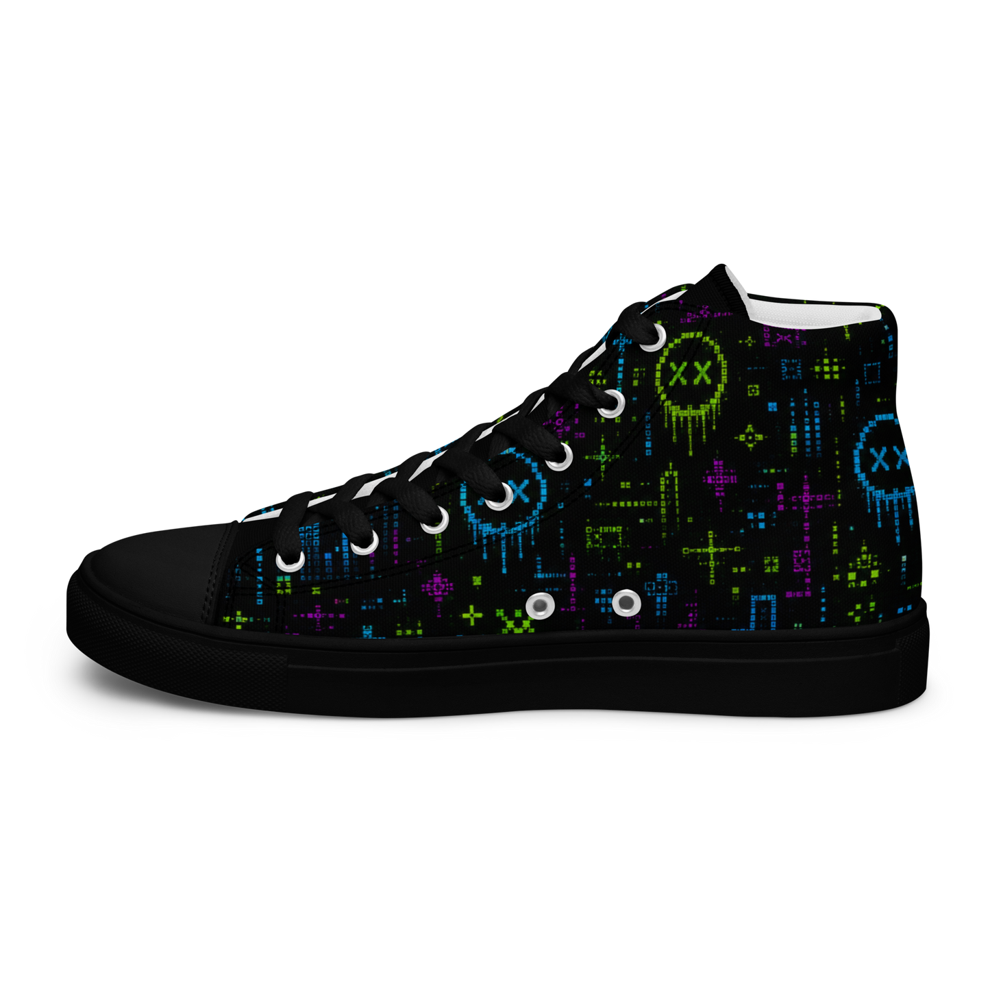 GAMEOVER Pixel Crash High Top Canvas Sneakers