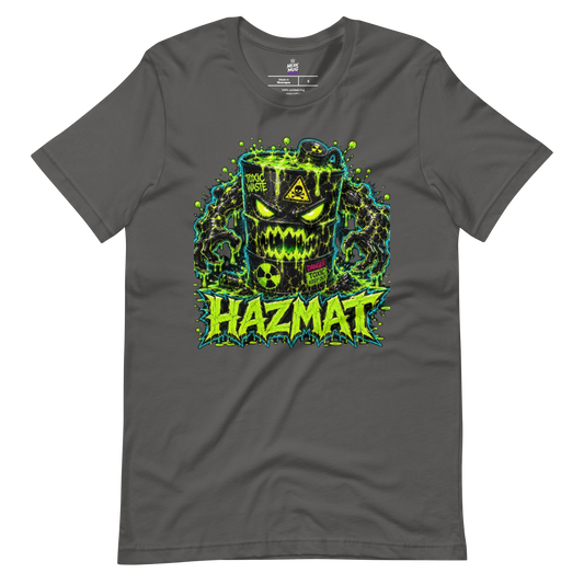 HAZMAT Toxic Waste Barrel graphic t-shirt from Toxic District by Mean Mug World